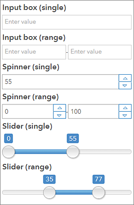 Number selector display types Number selector display types