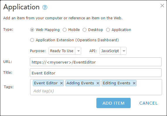 Adding the Event Editor app Adding the Event Editor app